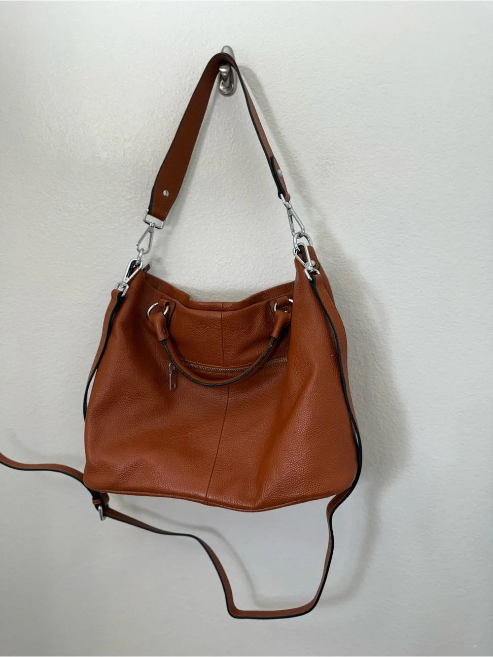 Kattee Leather Pebbled Leather Shoulder Hobo Bag